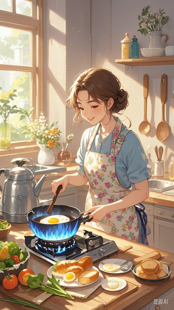 公与淑婷厨房的猛烈进出，一场烹饪的冒险
