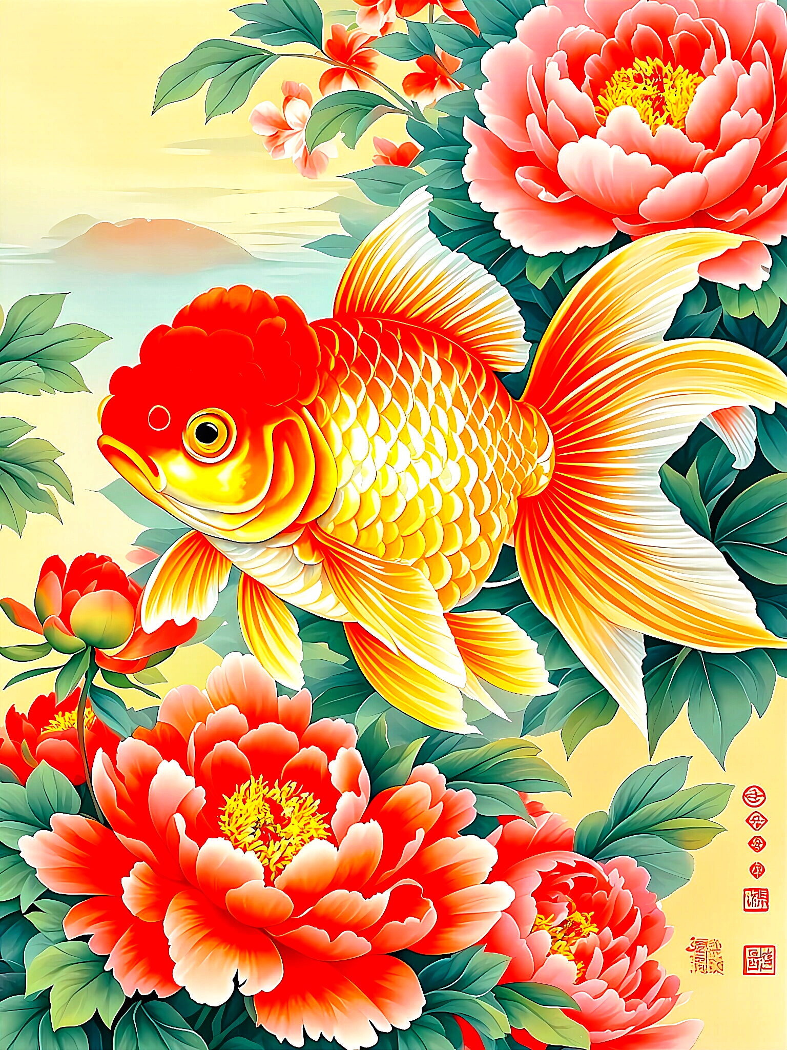 牡丹和荷花一起寓意是什么牡丹与荷花，共绘美好寓意