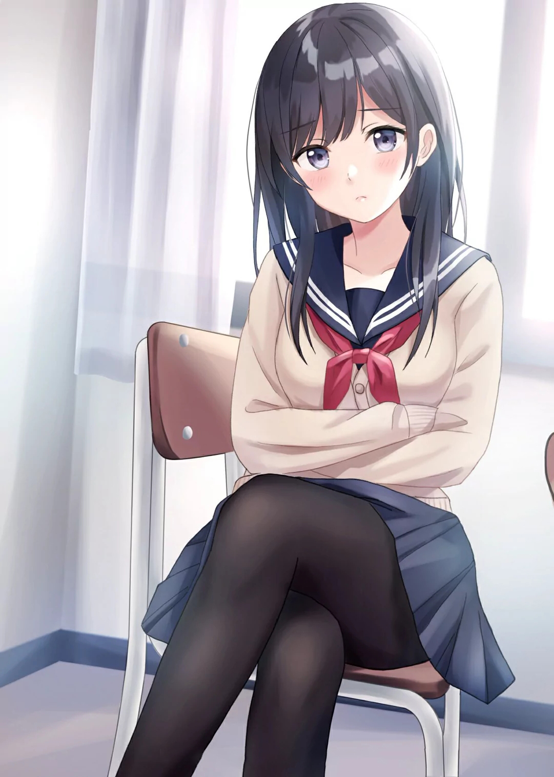 动漫jk少女画画JK美女在动漫世界中的羞涩瞬间-第2张图片