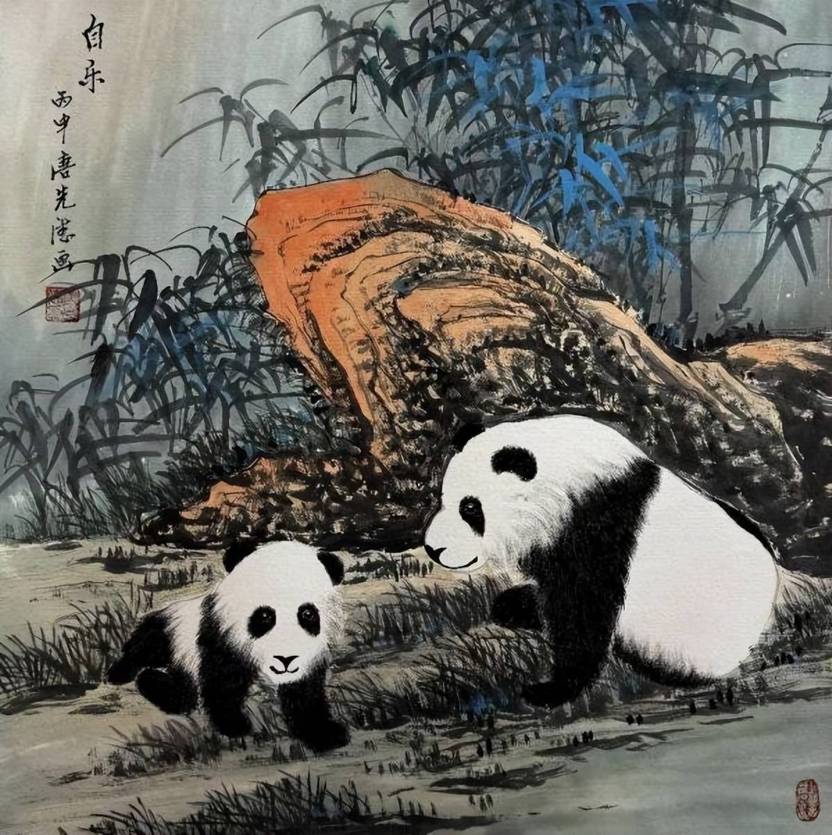 熊猫绘画，传统与现代艺术的完美融合