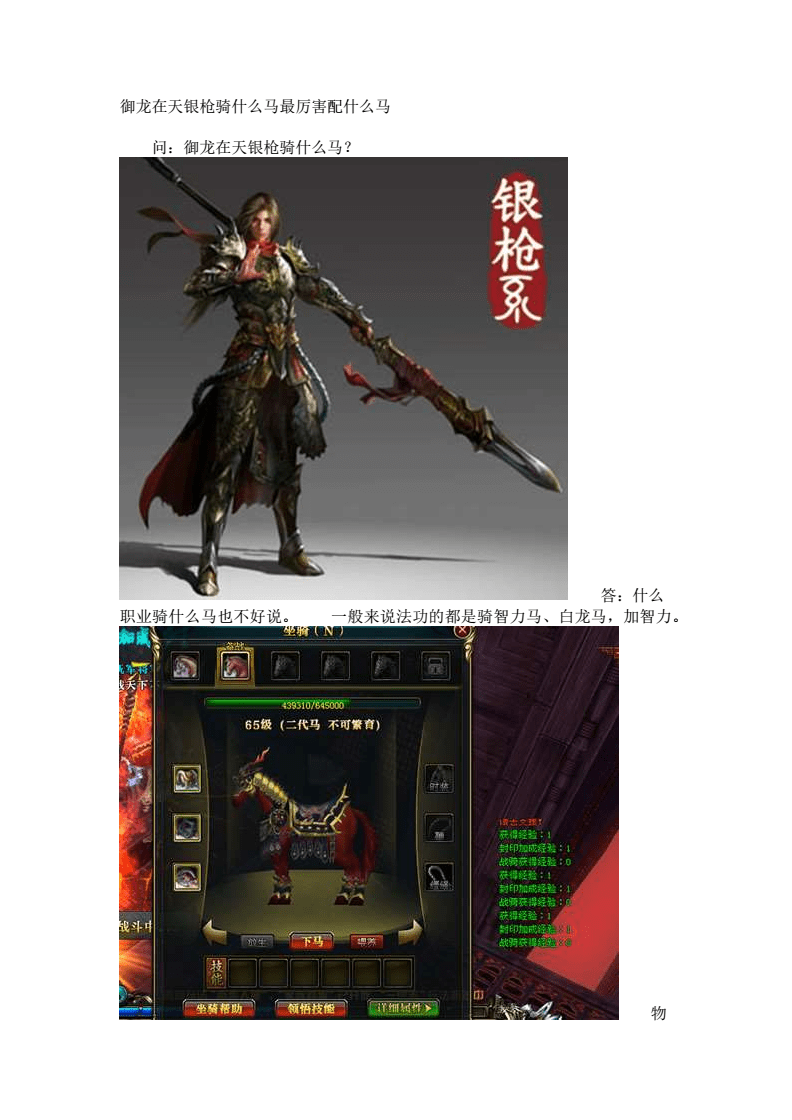 御龙在天马装怎么合成御龙在天，马装合成全攻略-第2张图片