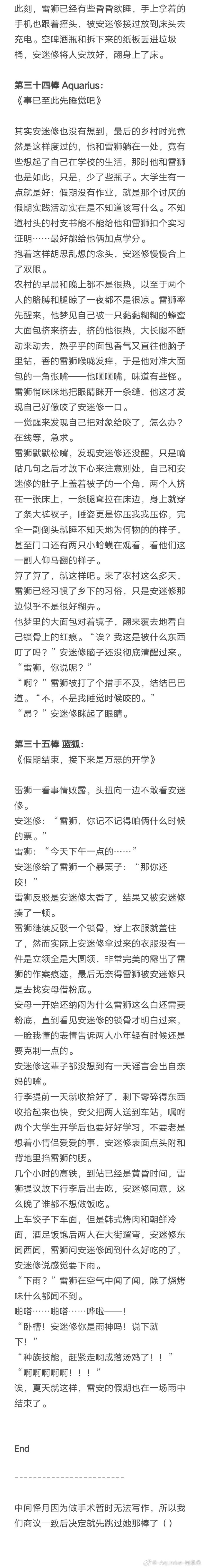 雷狮与安迷修的奇妙冒险，棉签的泪