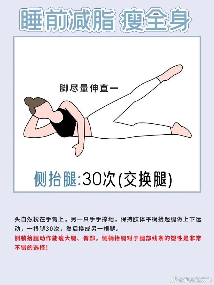 躺床上两腿抬起来交叉摆动，真的能瘦吗？