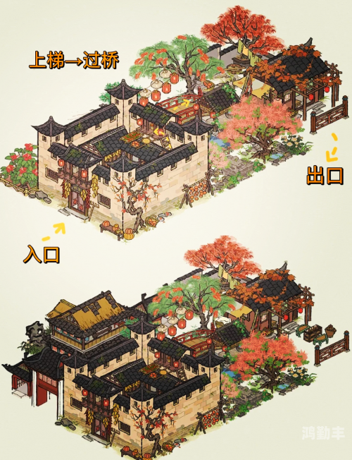 江南百景图油树林布局江南百景图中的油树林，一幅自然与人文的和谐画卷-第2张图片
