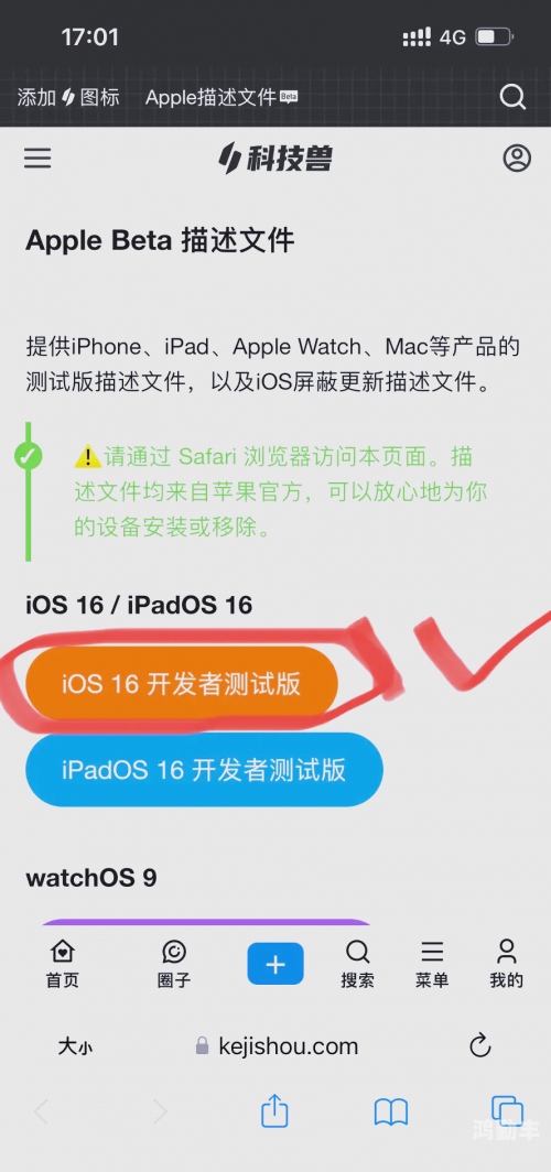 IOS16描述文件下载指南-第1张图片