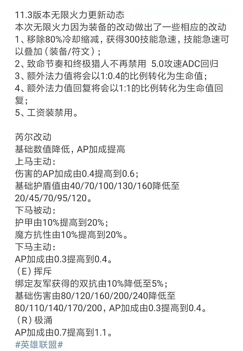 2021年无限火力什么时候上线2021年英雄联盟无限火力模式时间表